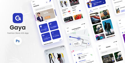 Gaya - Fashion Store iOS App Design UI Template PSD